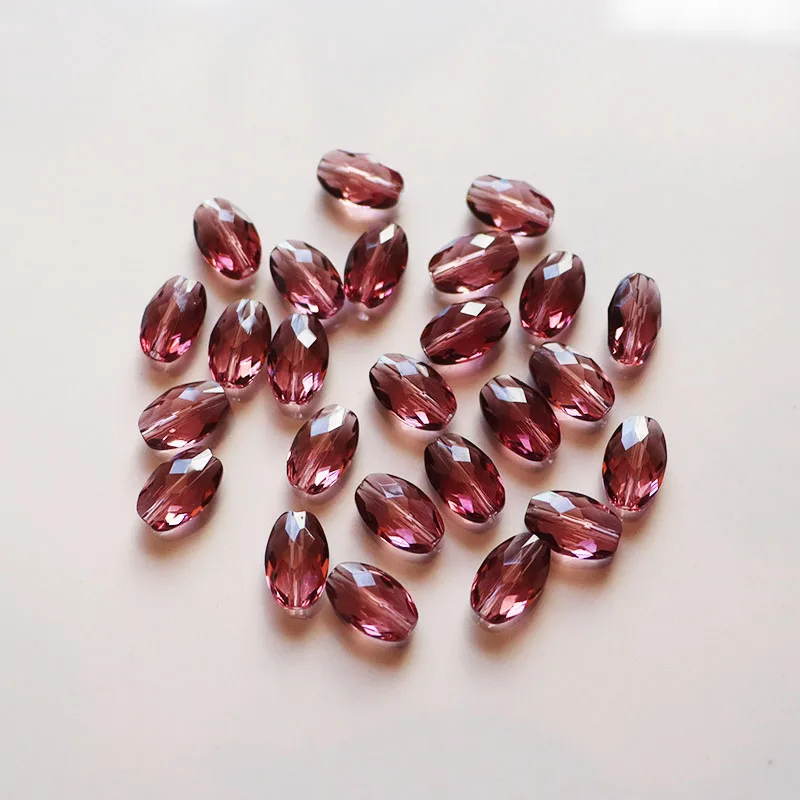 AAA 9*6mm Austrian Solid Color Oval Glass Beads Small Loose Faceted Space Crystal Beads for Jewelry Making DIY Accessories