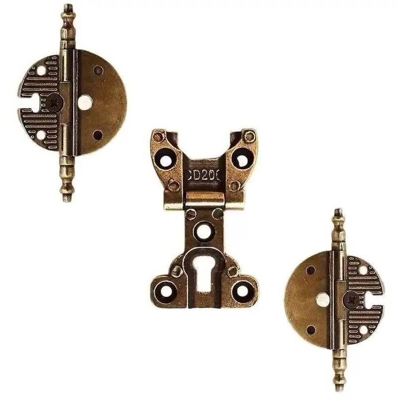 

Classic Retro 4PCS European Antique Furniture Hinges Cupboard Wardrobe Clothes Cabinet Hinges Screen Folding Hinges+Screws
