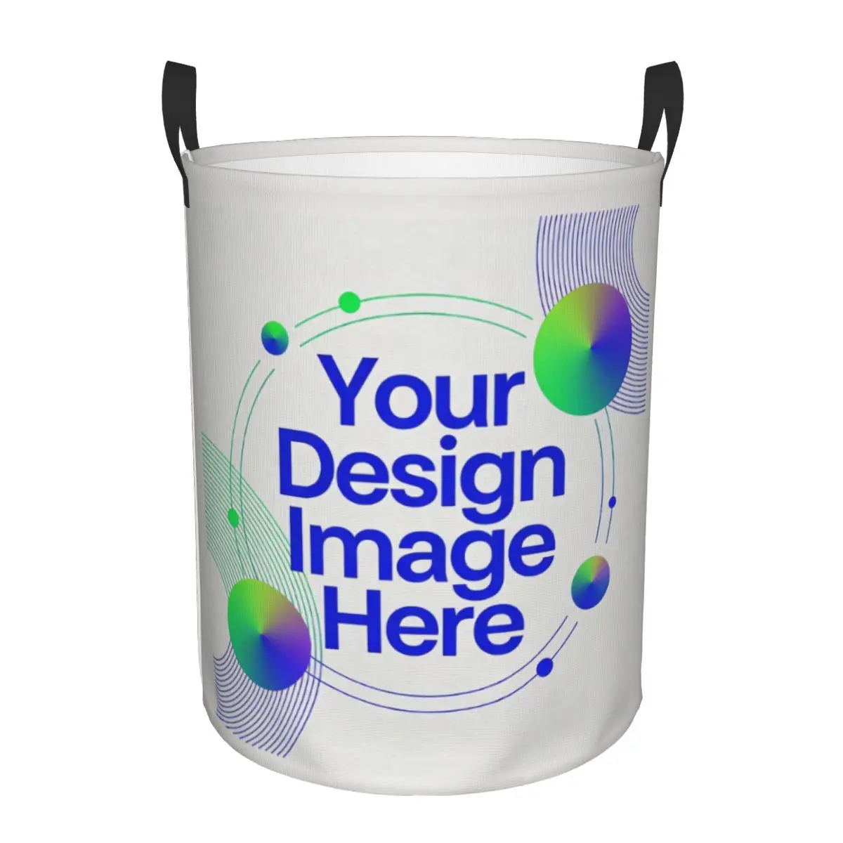 Custom Custom Your Photo Logo Text Laundry Basket Collapsible Large Clothing Storage Bin Personalized Image Baby Hamper