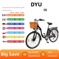 DYU C6 Adult Electric Bicycle 350W Men's E-Mountain ebike 36V12.5AH Battery,26 Inch women's Electric Bike