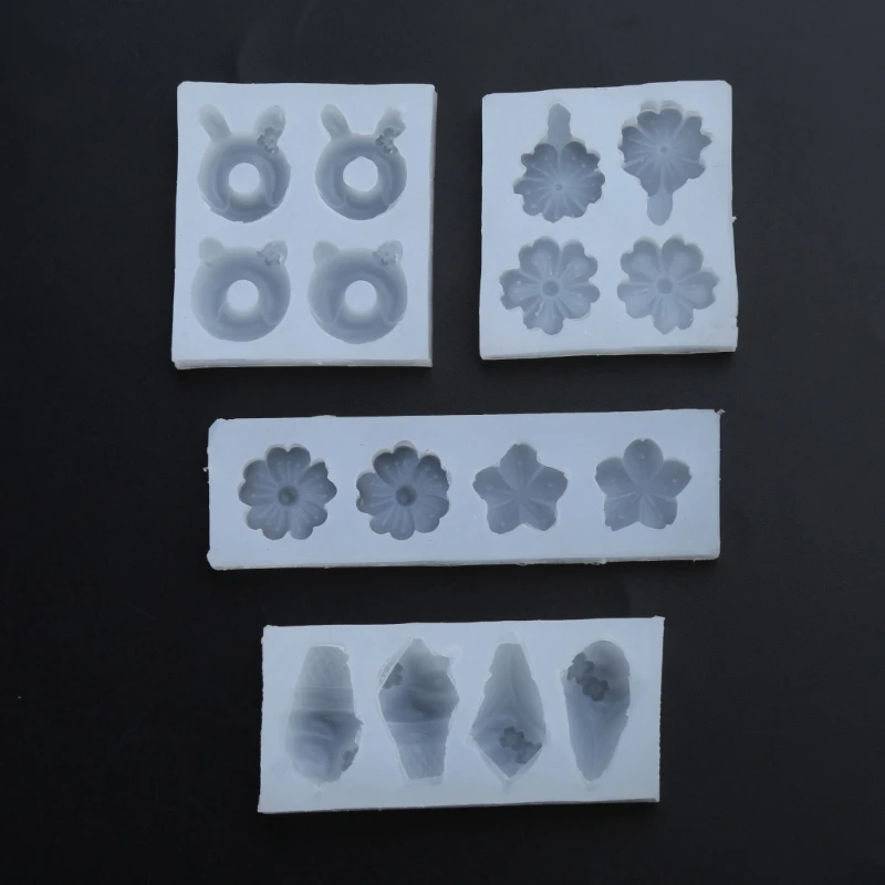 

3XUA Ice Cream Candy Silicone Molds Donut Earring Ornament Epoxy Mold For Cake