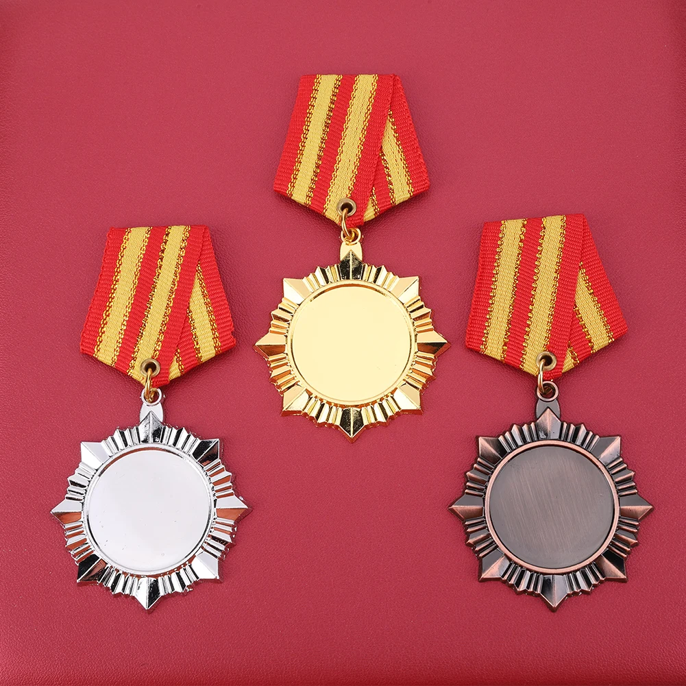 5cm Gold/Silver/Bronze Medal Students Rewards with Neck Ribbon Metal Winner Medals Competition Medals for Talent Show Party Race