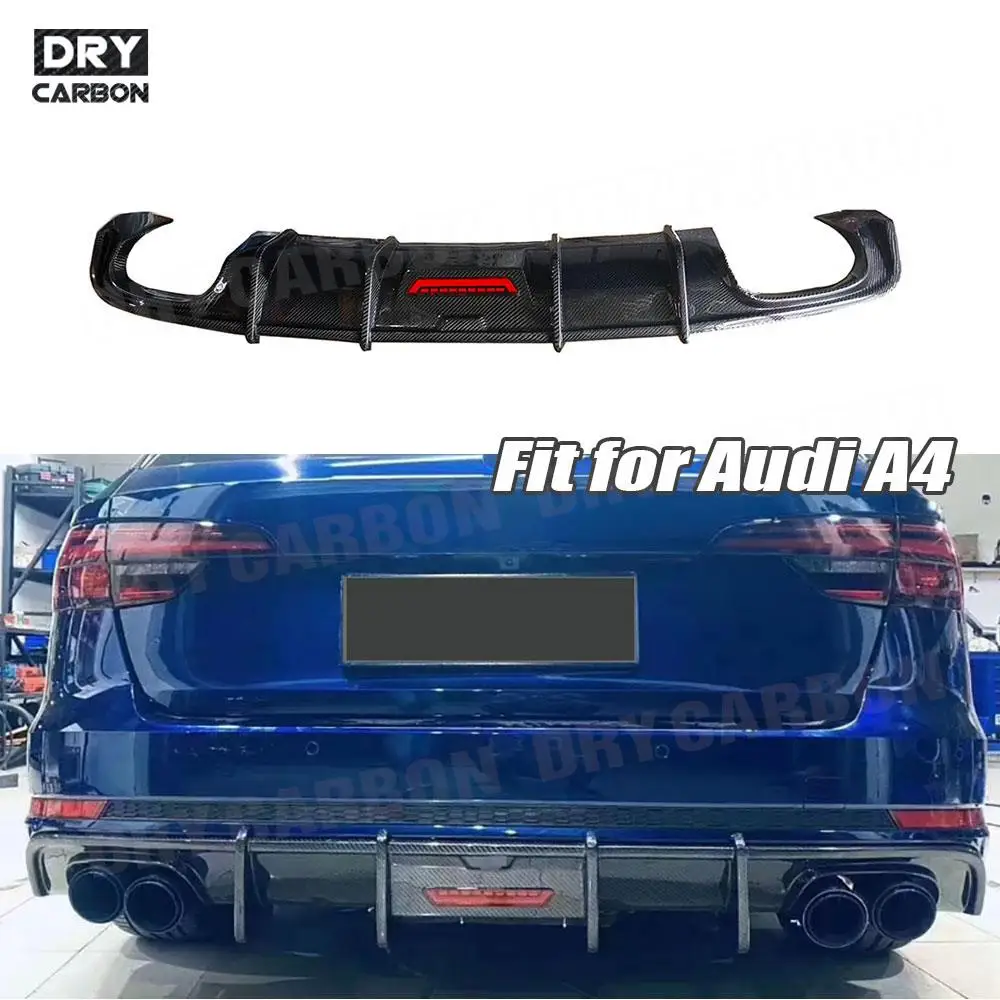 

Dry Carbon Fiber Rear Bumper Lip Spoiler for Audi A4 Station Wagon Avant 2019 Car Diffuser Guard Chin Car Bodykit Accessories