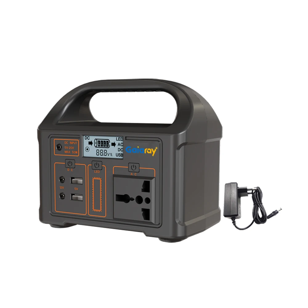 Gaiaray 100W Powerstation Solargenerator UPS 76,8Wh LiFePO4-Akku 3000+ Zyklen Tragbare mobile Powerbank LED-Licht für Outdoor-Camping Notstromversorgung