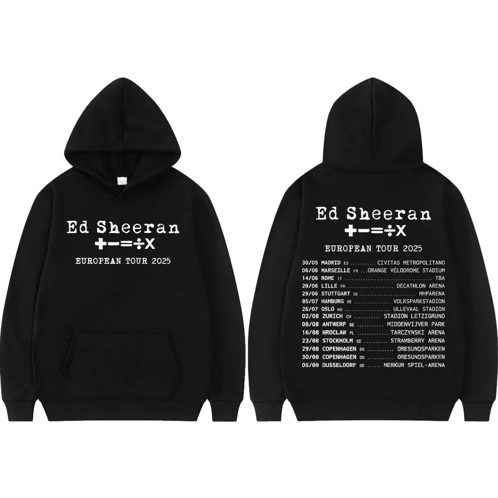 

Ed Sheeran Mathematics Tour 2025 Print Hoodie Men Women Fashion Hip Hop Pullovers High Quality Fleece Long Sleeve Sweatshirts