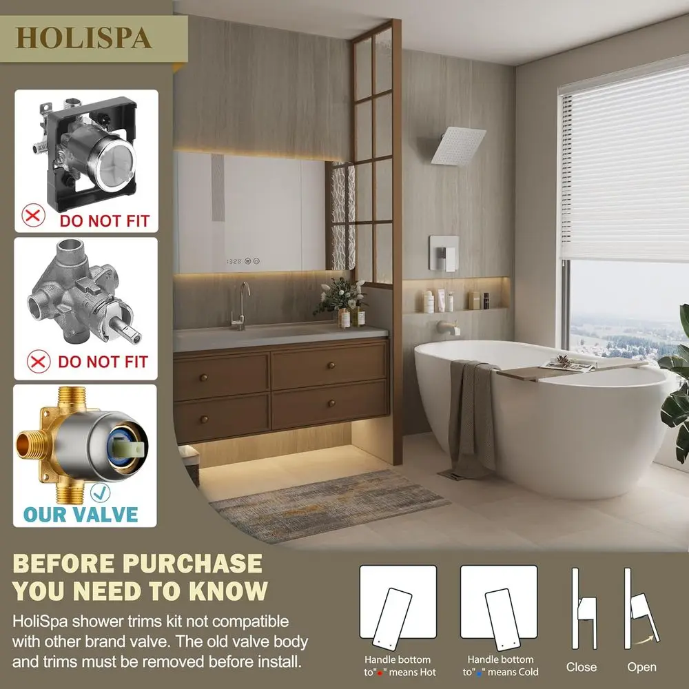 مجموعة رأس دش مطري 8 معدنية بالكامل مع صنبور حوض استحمام من النيكل المصقول ومجموعة حواف بمقبض واحد