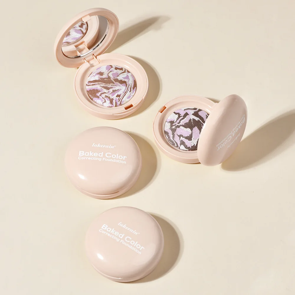 4-farbiges, mattes, gepresstes Gesichtspuder, Gesichtsaufhellung, Modifizierung der Gesichtskontur, vielseitig einsetzbar, Reise-Make-up-Farbpalette