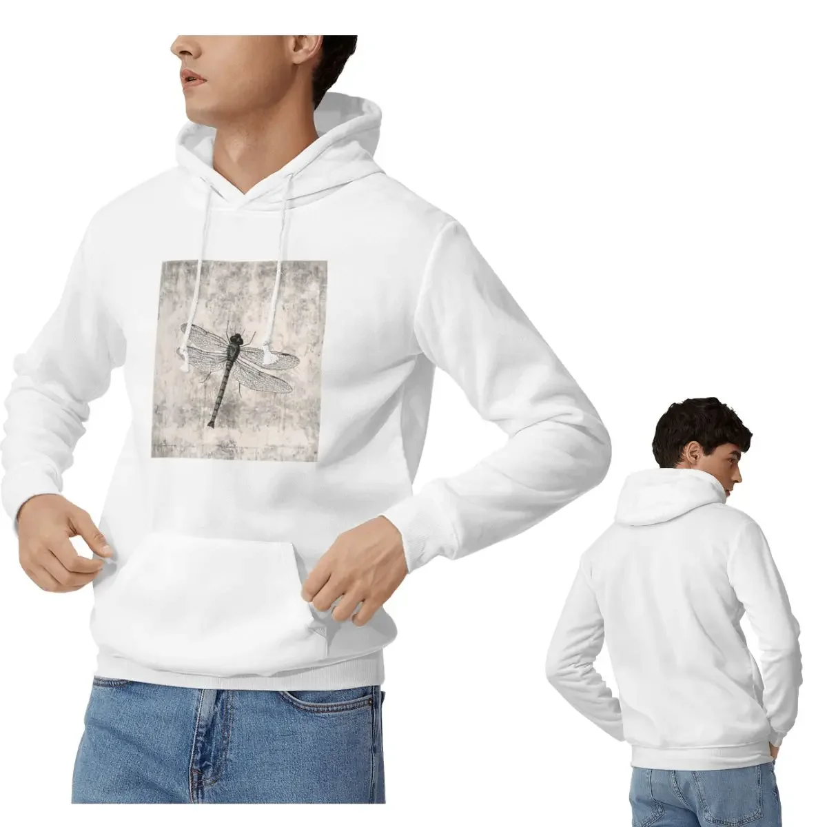 

Винтажные толстовки со стрекозой для мужчин и женщин, повседневный пуловер, толстовка в стиле хип-хоп, уличная одежда с длинными рукавами, осень-зима