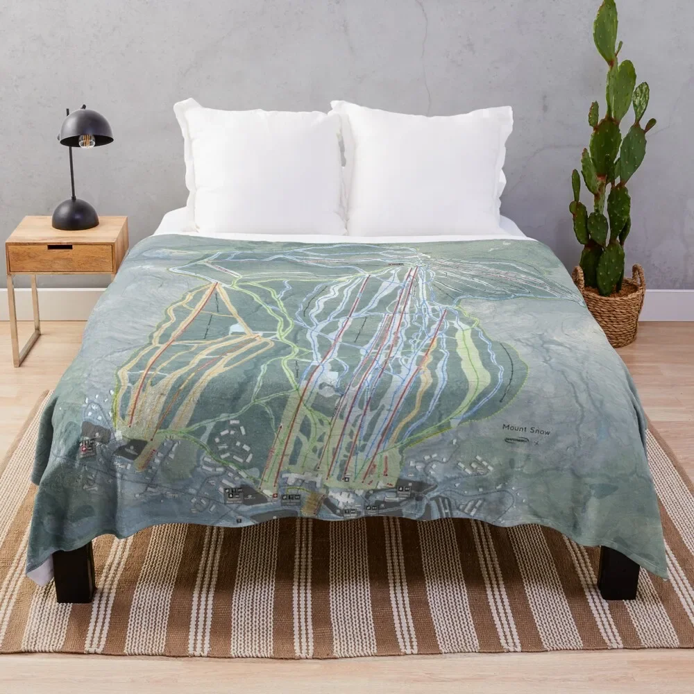 

Mount Snow Resort Trail Map Throw Blanket Soft Warm Blanket Gift for Men Women Adults