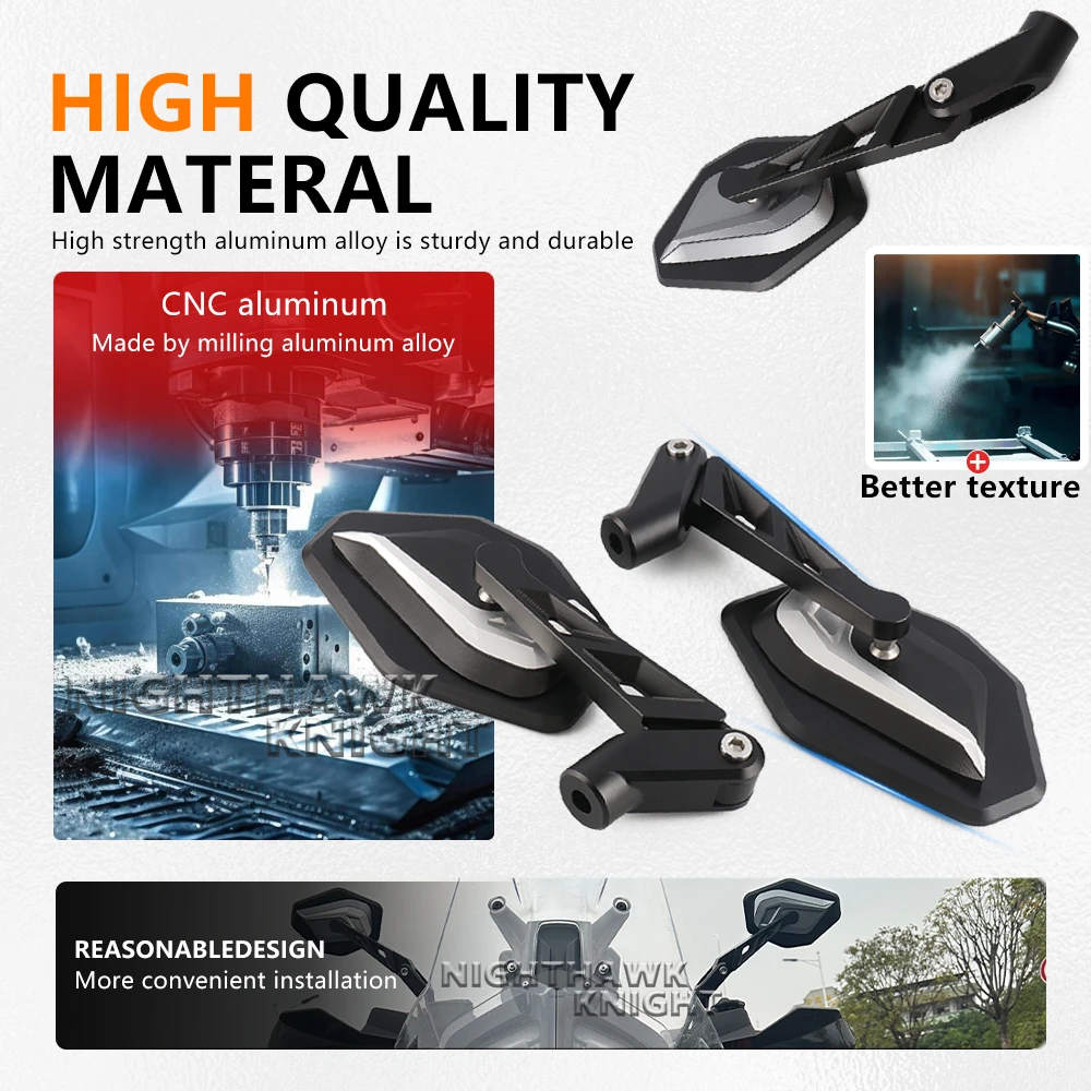 For BMW R1300GS R1300 GS R1250 R1200 GS R1250GS Adventure Motorcycle Foldable Rearview Mirror Aluminium Adjustable Side Mirror