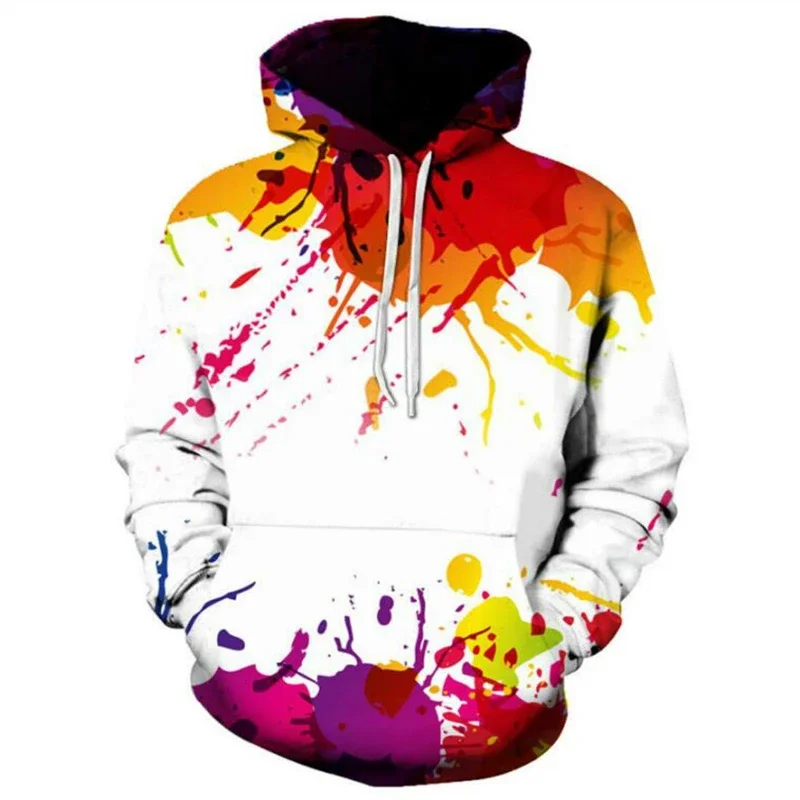 Kolorowe Graffiti 3D bluzy z nadrukiem mężczyźni kobiety Casual obszerna bluza z kapturem swetry bluzy z kapturem dresy płaszcze odzież dla dzieci