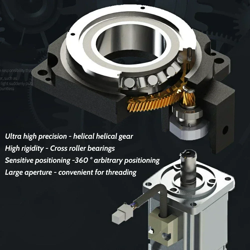 Reductor de plataforma giratoria CNC, posicionador giratorio hueco, disco de indexación, reemplaza el indexador de leva del Motor DD para posicionamiento Circular
