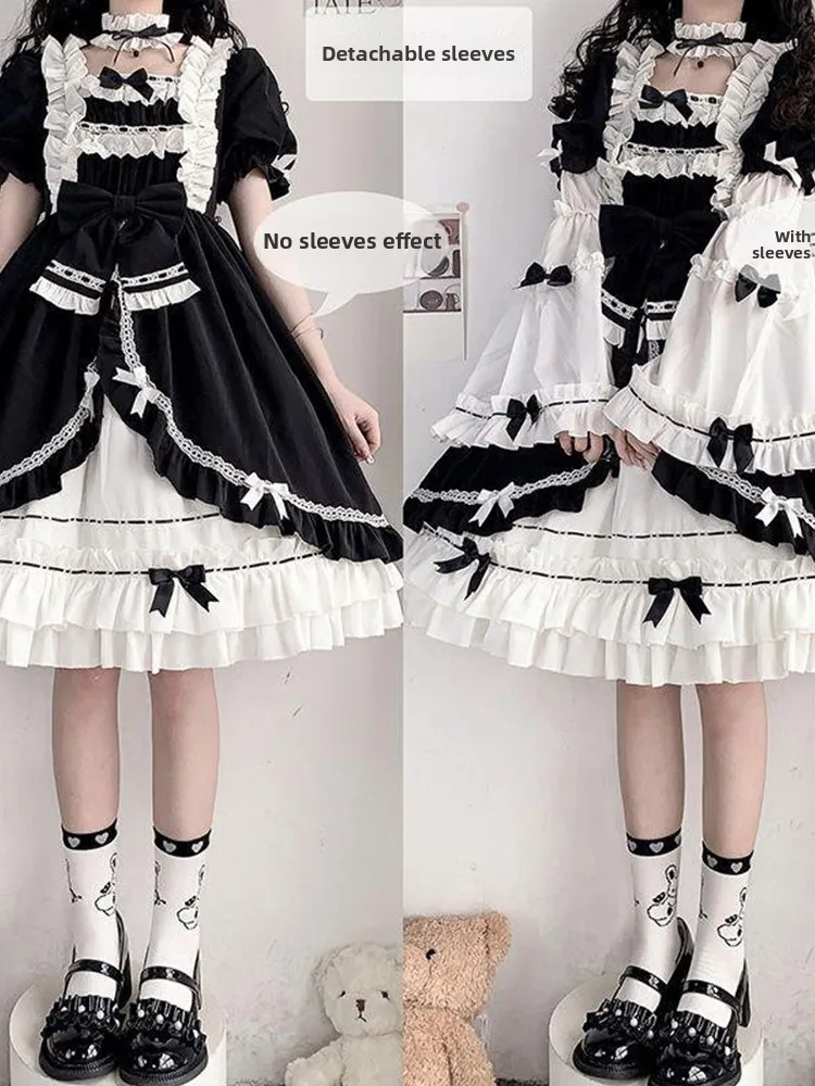 plus Size 300 Pou k Sweet Soft Girl Lolita Gonna da donna Princ Sle Long Sve Poliuretano Fibra elastica Autunno D...