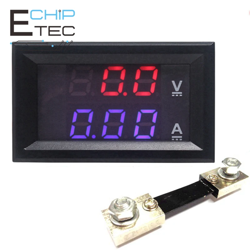 

Digital Voltmeter Ammeter DC 0-100V 10A 50A 100A Dual Display Voltage Detector Current Meter Panel Amp Volt Gauge