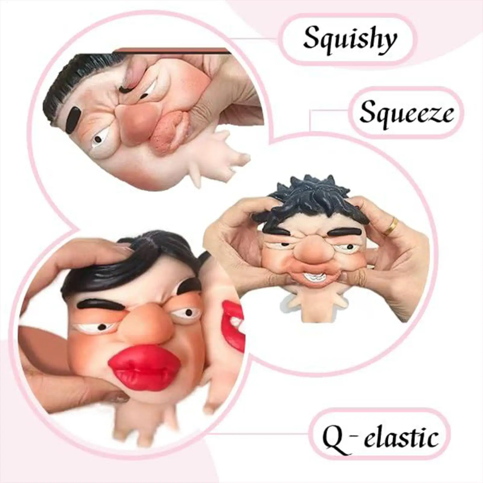 Dekompressionen Squishys Gadgets Ultra Soft zum Auspressen in großer Gesichtsform Stressabbau-Spielzeug Hand-Entspannungsspielzeug