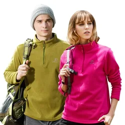 Outdoor Hiking Sports Fleece Jacket Men Women Spring Autumn Warm Pullover Tops Fleece Coat Winter Windproof Thermal Jacket Liner