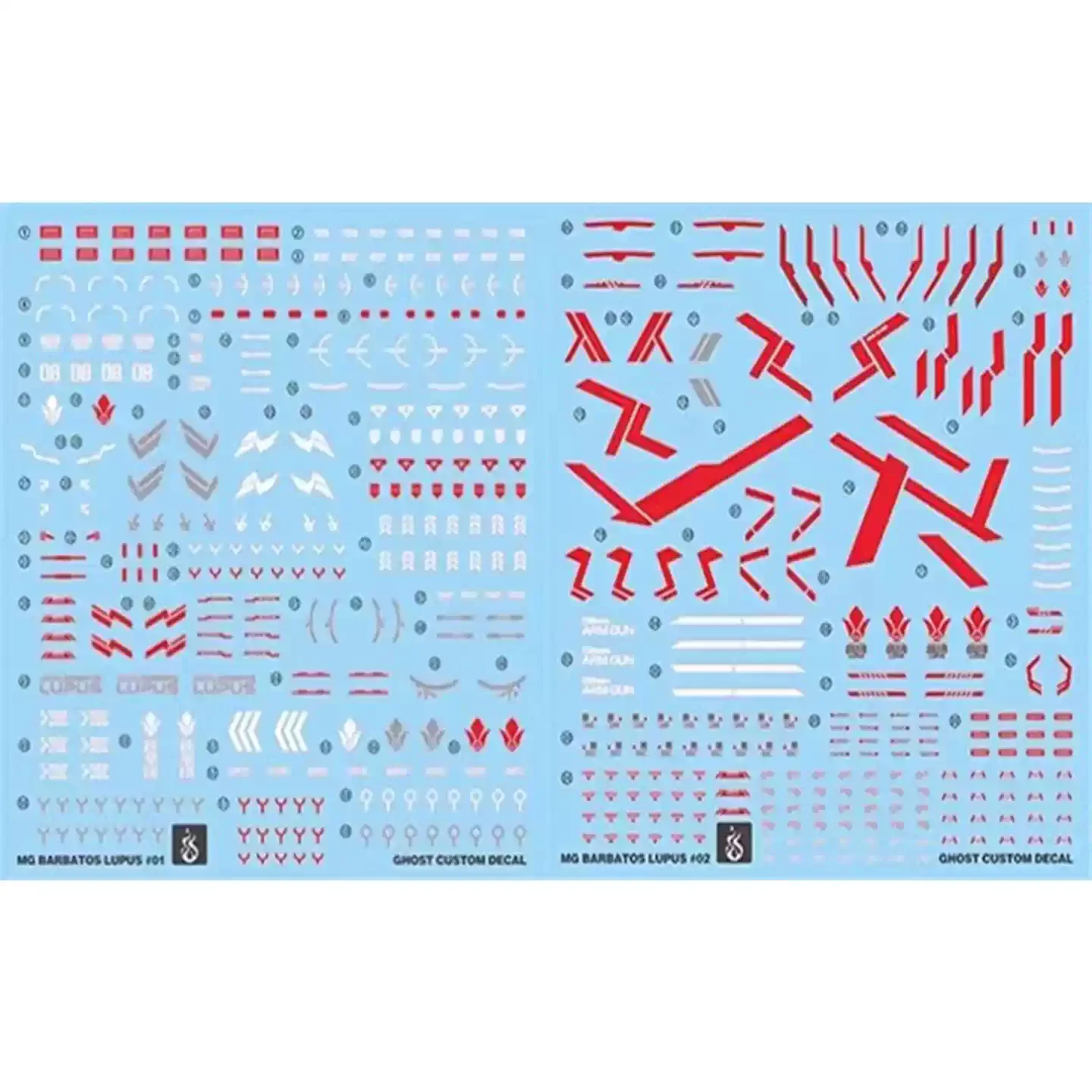 YAN High Precision Fluorescent Water Slide Decals For MG ASW-G-08 Barbatos LUPUS DIY Mod Upgrade Accessories