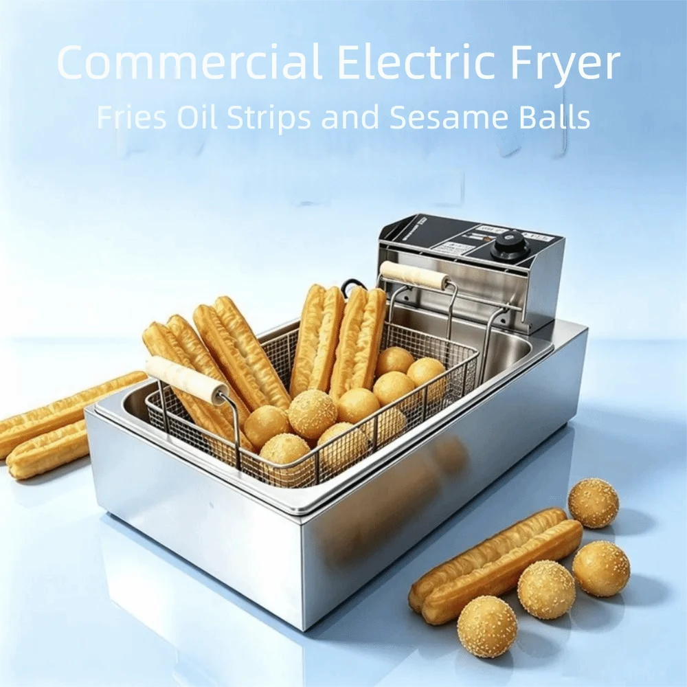 6L Electric Deep Fryer 1200W 3D Surround Heating Stainless Steel Electric Fryer Automatic Power-off 2 - 3 People Air Fryer