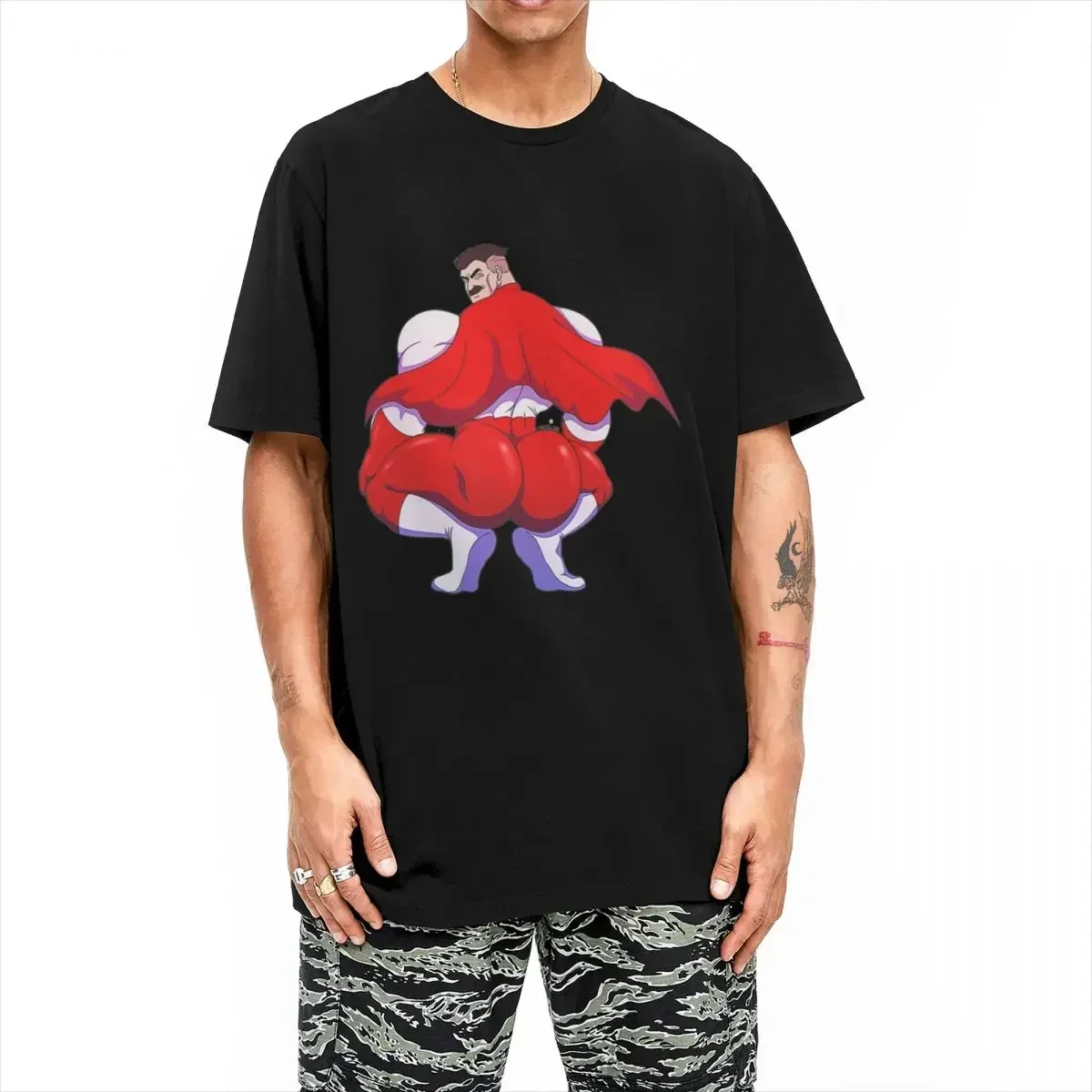 Invincible Thicc Omniman Cartoon T-Shirt Male Creative Tv Comic Vintage Cotton T Shirts Summer Tee Shirt Custom Big Size Clothes