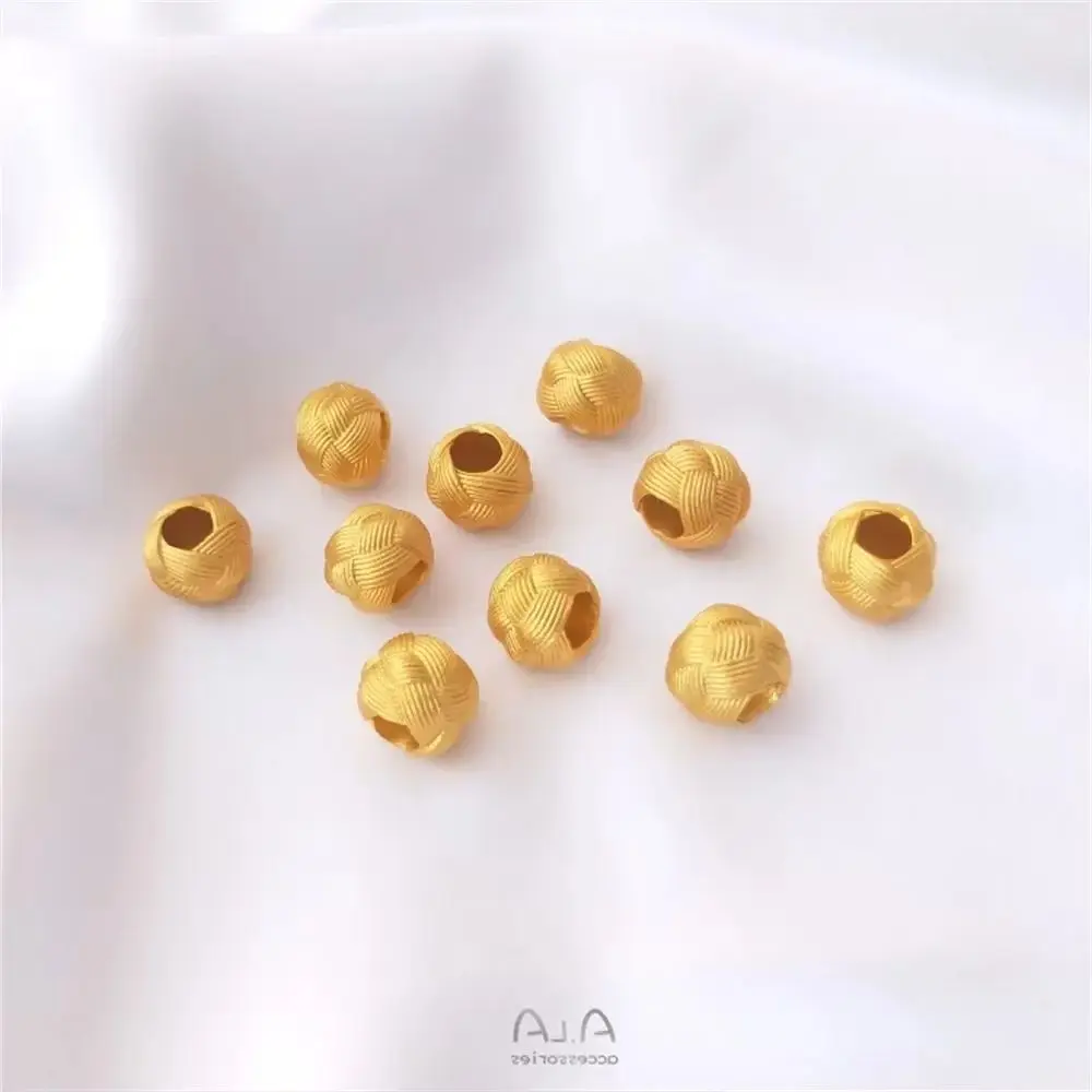 

Vietnam strong color preserving sand gold wool ball large hole septum beads DIY hand woven rope chain transfer beads accessories