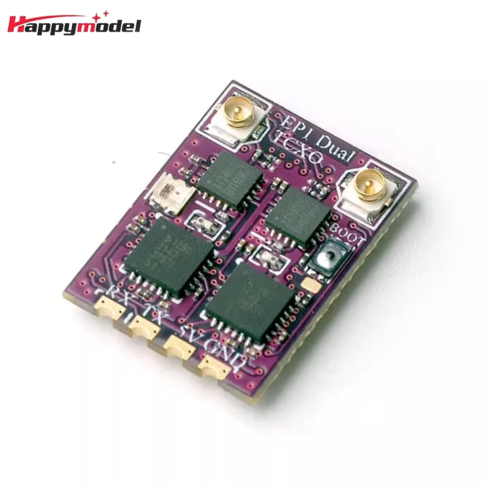長い範囲のhappymodelレシーバーfpvフリースタイルドローン、mcu expresss、elrs tcxo、ep1 ep2 ep1デュアルism 2.4ghz、esp8285
