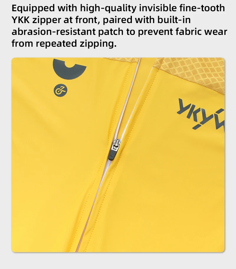 YKYWBIKE Herren Sommer-Radtrikot 3D-Schnitt Raglan-Ärmel Schnelltrocknend Atmungsaktiv Leichtes Rennrad-Trikot Hautfreundliches Oberteil – Detail 14