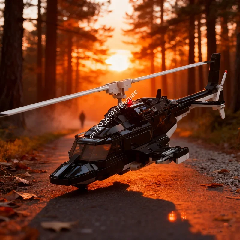 

1042pcs MOC MOCturnal AIRWOLF Bell City Model Building Blocks Christmas Gift Architecture Toys Assemble DIY Idea Education Brick