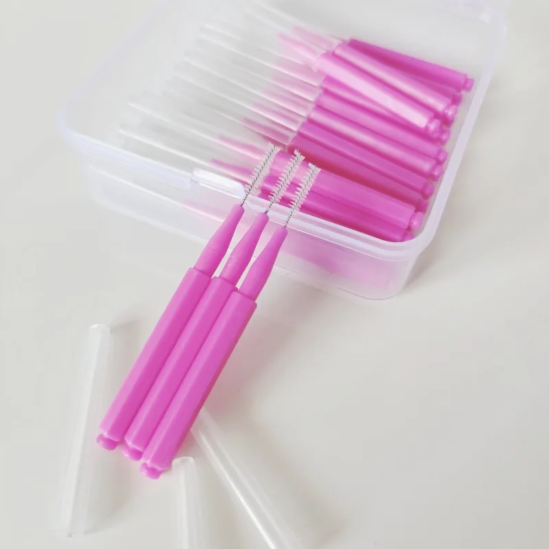 0.6-1.5mm Interdental Brushes Health Care Tooth Push-Pull Removes Food And Plaque Better Teeth Oral Hygiene Tool 30Pcs/ Box