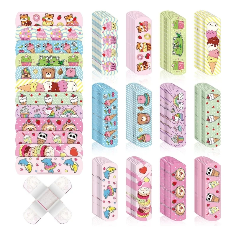 50pcs Cute Cartoon Plasters Comfortable & Breathable Woundplasts for Kids Waterproof & Quick to Stop Bleeding Durable A2UB