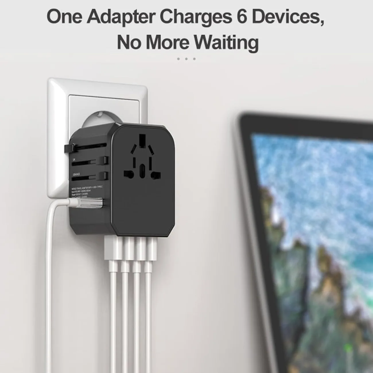 Victpower Global Travel Universal Adapter Charger - 2000W 10A High Power Fast Charging 2 Type-C + 1 USB Ports, EU/UK/US/AU Plugs