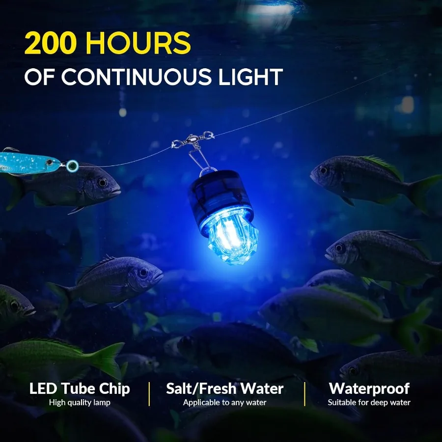 6 قطعة LED الصيد السحر قطرة عميقة أضواء الصيد تحت الماء المتعري أضواء باس Halibut Walleye السحر جاذب #4