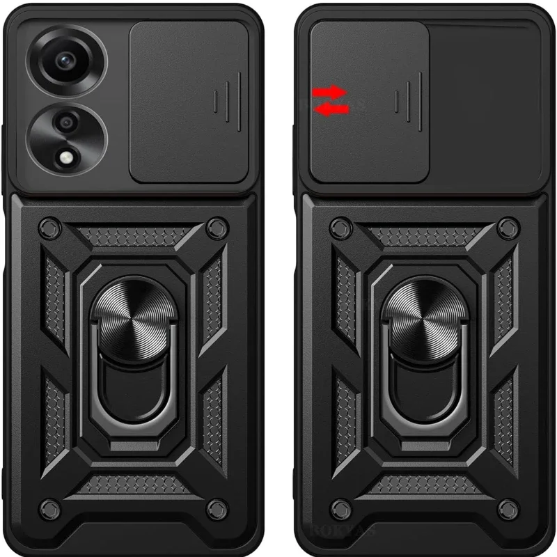 Military Armor Case For OPPO A60 A79 A80 5G A40 A40M A3 Pro Cover Lens Protection Ring Stand Holder Coque Fundas