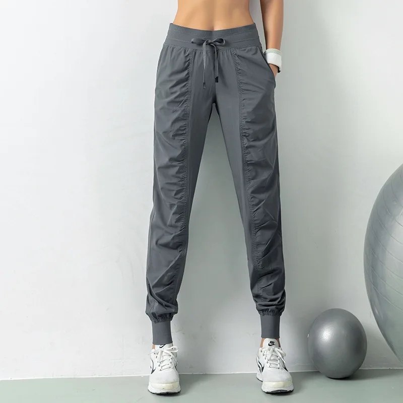 Geplooide slanke dunne fitness joggingbroek Losse legging voor dames Hardloopbroek Casual sneldrogende broek Harlan broek