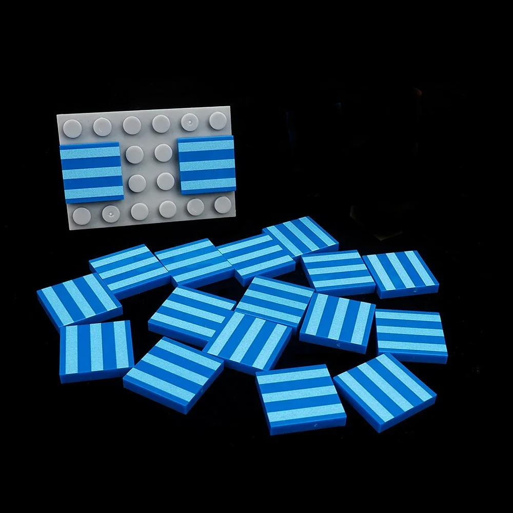 ตัวต่อ MOC 10 ชิ้น 3068 2x2 ลายพิมพ์ลายเส้น ชุดตัวต่อพื้น บล็อก ของเล่นเด็ก ของขวัญวันเกิด/คริสต์มาส