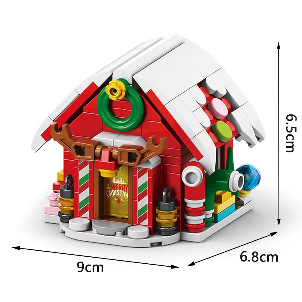 Natale Babbo Natale Casa di neve Pupazzo di neve Casa Building Blocks Mattoni Decorazione fai da te Ornamento da tavolo Giocattoli per bambini