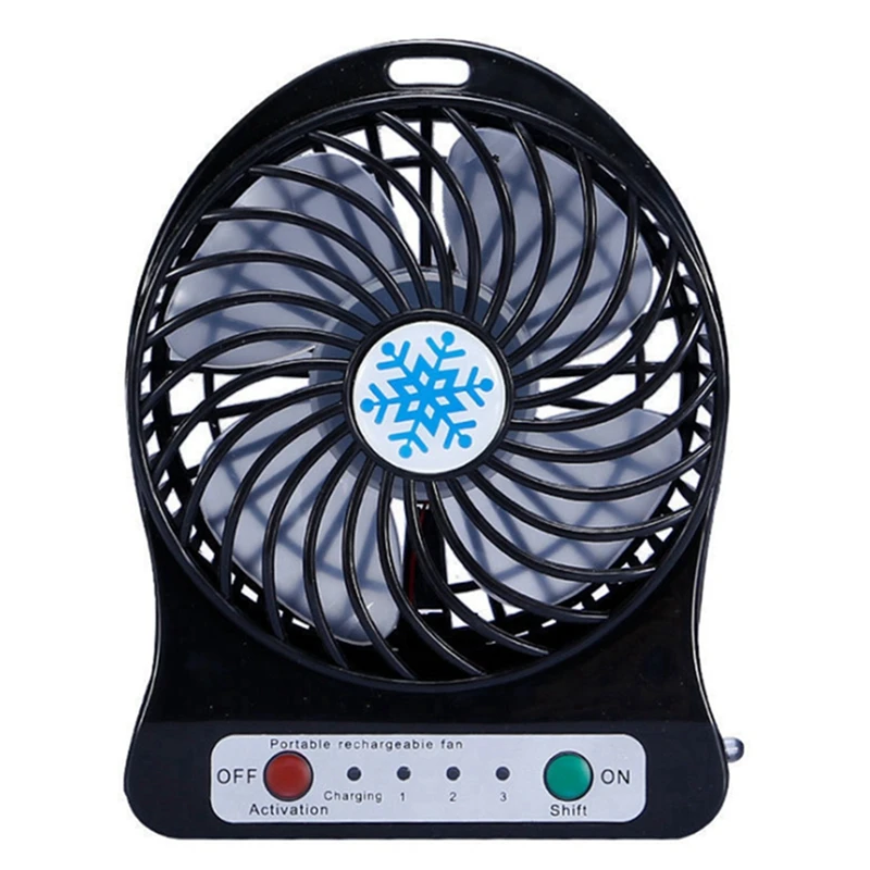 2x tragbarer wiederauf ladbarer Mini-Lüfter Luftkühler Mini-Tisch ventilator USB-Kühlung wiederauf ladbare Hand ventilatoren schwarz