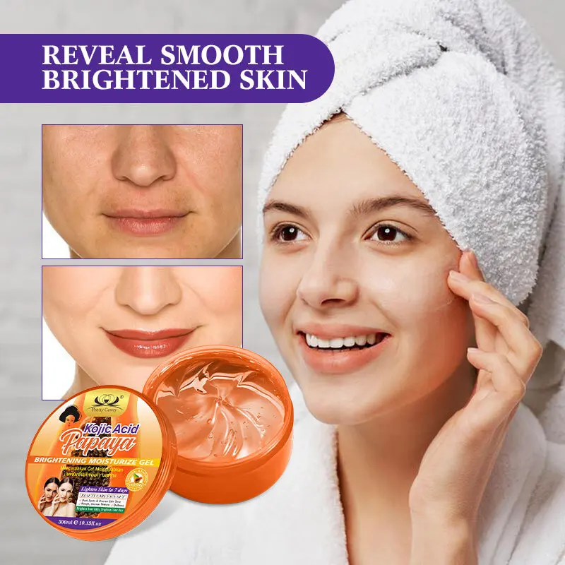 

300g Papaya Kojic Acid Gel Long-lasting Moisturizing Brightening Even Skin Tone Improving Dry Smooth Skin Daily Skin Care Gel