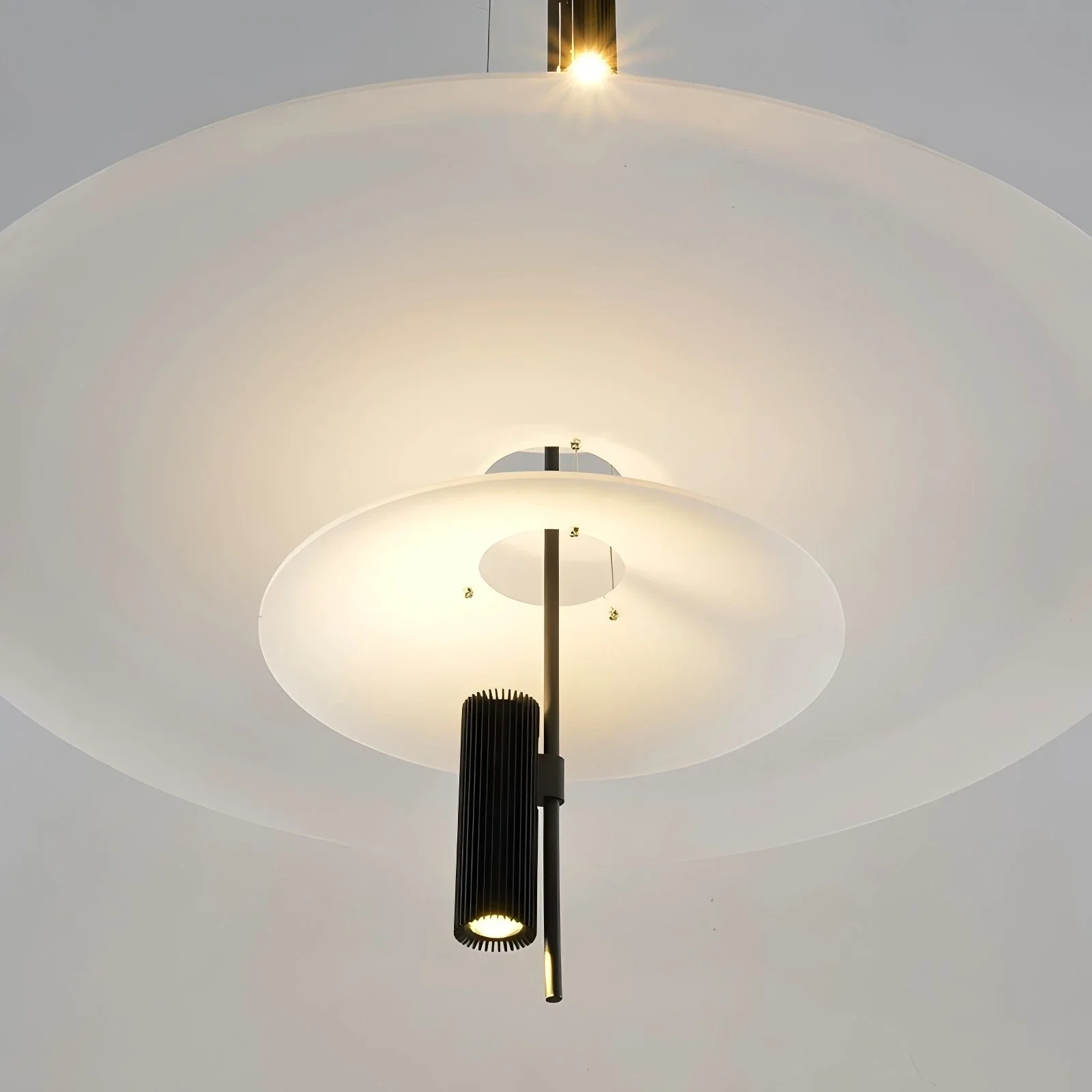 Minimalist LED Hanging Light, UFO Acrylic Chandelier for Bedroom & Living Room view 5