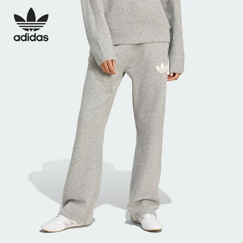 Adidas Four Seasons Women's Clover Casual Knitted Wide Leg Track Pants, Trousers for Women Training & Daily Wear KF2534