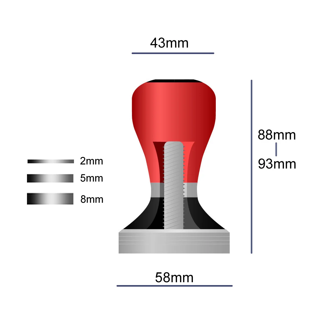 Manual Pressing Coffee Distributor Tamper Flat Base Coffee Tamper Coffee Machine