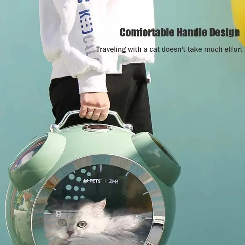 2026 Clock Shape Carrier for Cat Outdoor Pet Bag Portable Schoolbag Pet Backpack Space Capsule Cat Cage Cat Outdoor