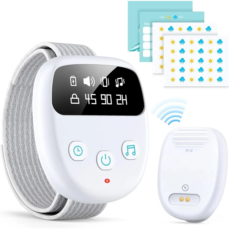 【RECOMENDAR】Waterproof Rechargeable Wireless Bedwetting Alarm, Suitable For Seniors And Children, Includes 3 Modes, Reusable Des