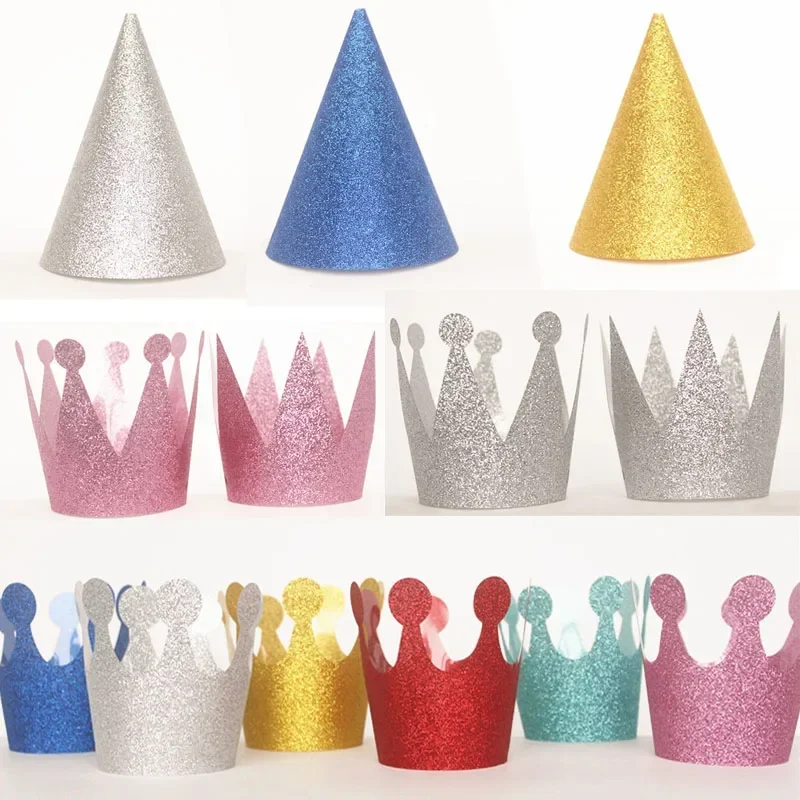 6pcs Paper Crown Top Hat Cap Princess Prince Kid\'s Children Party  Birthday Gift  Easter Wedding Festival