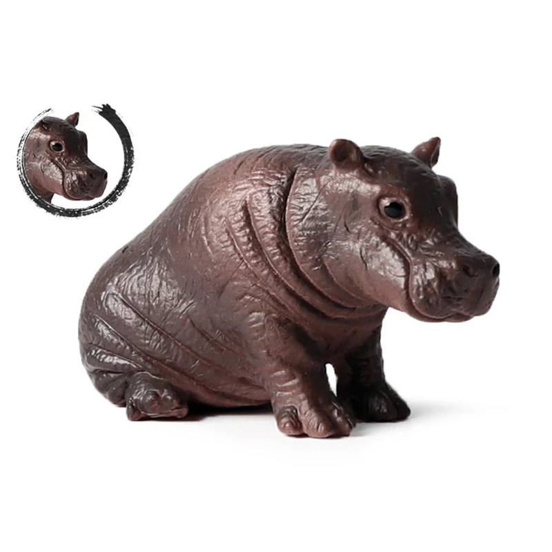 Estatuetas de resina de hipopótamo fofas |   Decoração de mesa de escultura de hipopótamo Moo Deng Baby |   Estátua de mesa portátil Moo Deng Hippo