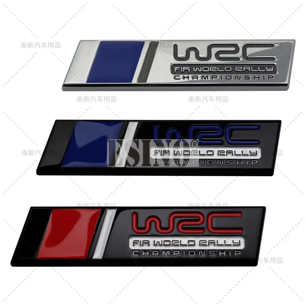 Car Styling 3D WRC FIA World Rally Championship Universal Metal Adhesive Badge Trunk Fender Decorative Emblem Car Accessories