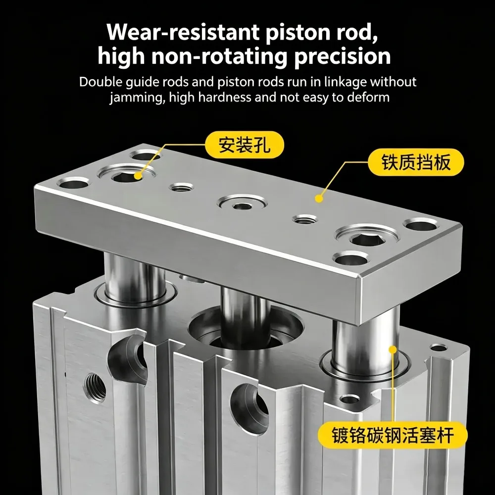 Three-axis Three-rod Guided Rod Cylinder MGPM12X16X20X25/32/40/50/63-30X75X100X125Z