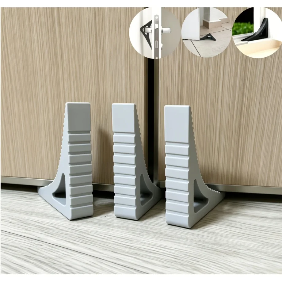 3Pcs Reusable Anti-Collision Door Stopper, Raised Wedge for Carpet Tile, Wall Door Protector