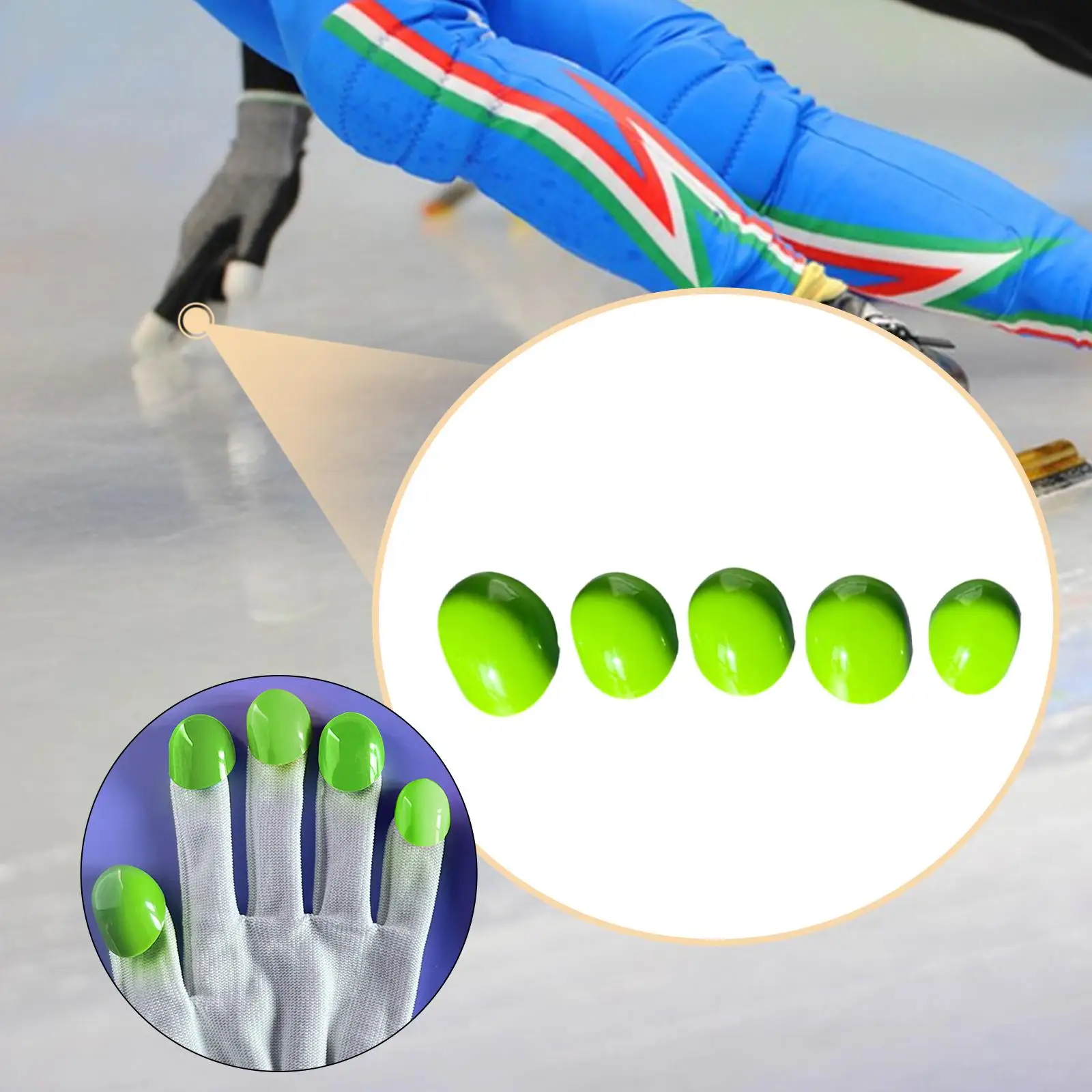 Набор из 5 декоративных защиты пальцев для короткого катания на коньках, подарках и тренировок