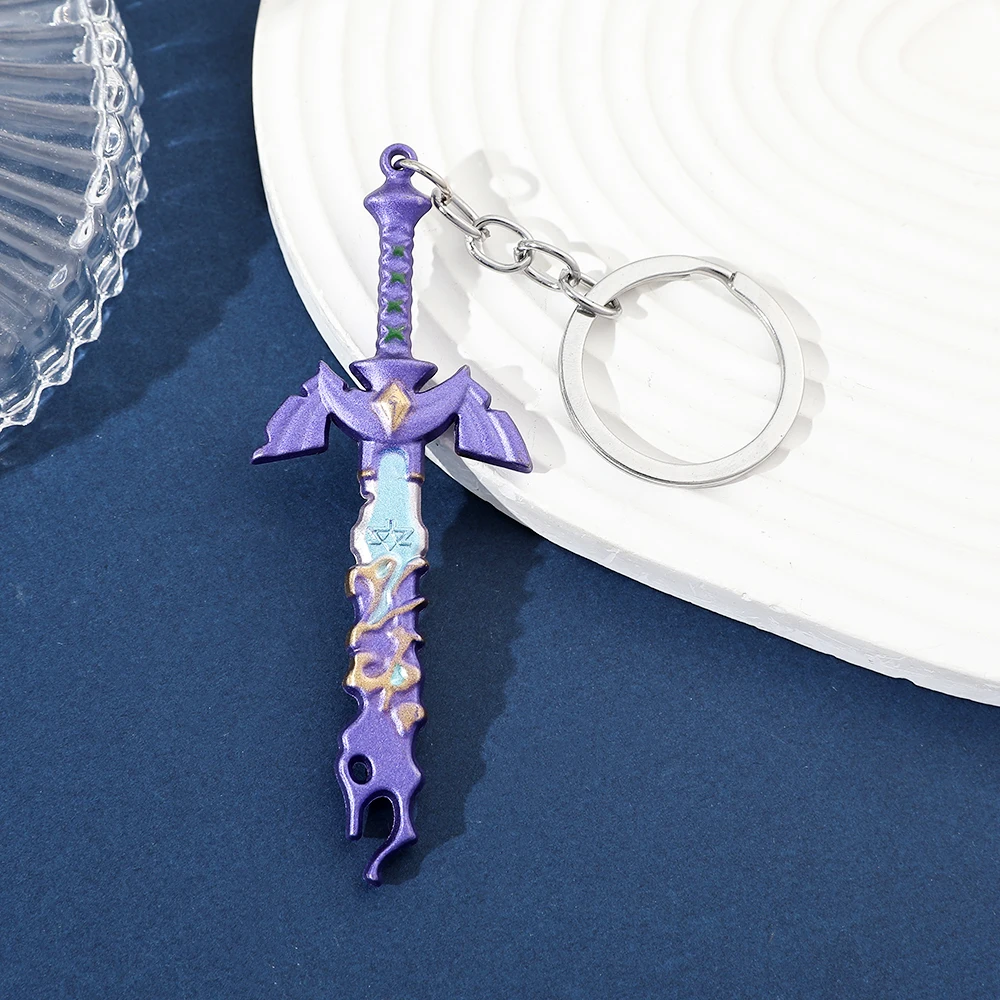 Fashion Personality Master Sword Game Keychain Metal Model Keyring Accessory Pendant Toy Gift for Men