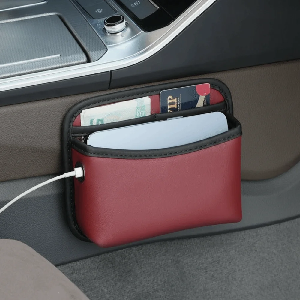 Self Adhesive Car Organizer Pocket Bag Versatile Pocket Style Car Storage Box PU Leather Car Organizer Pocket for Car Interior